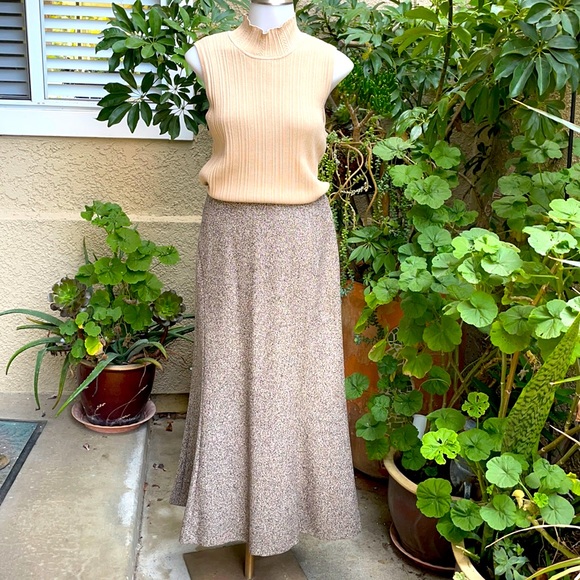 New Brown/white Gerry Weber wool skirt - Picture 1 of 10